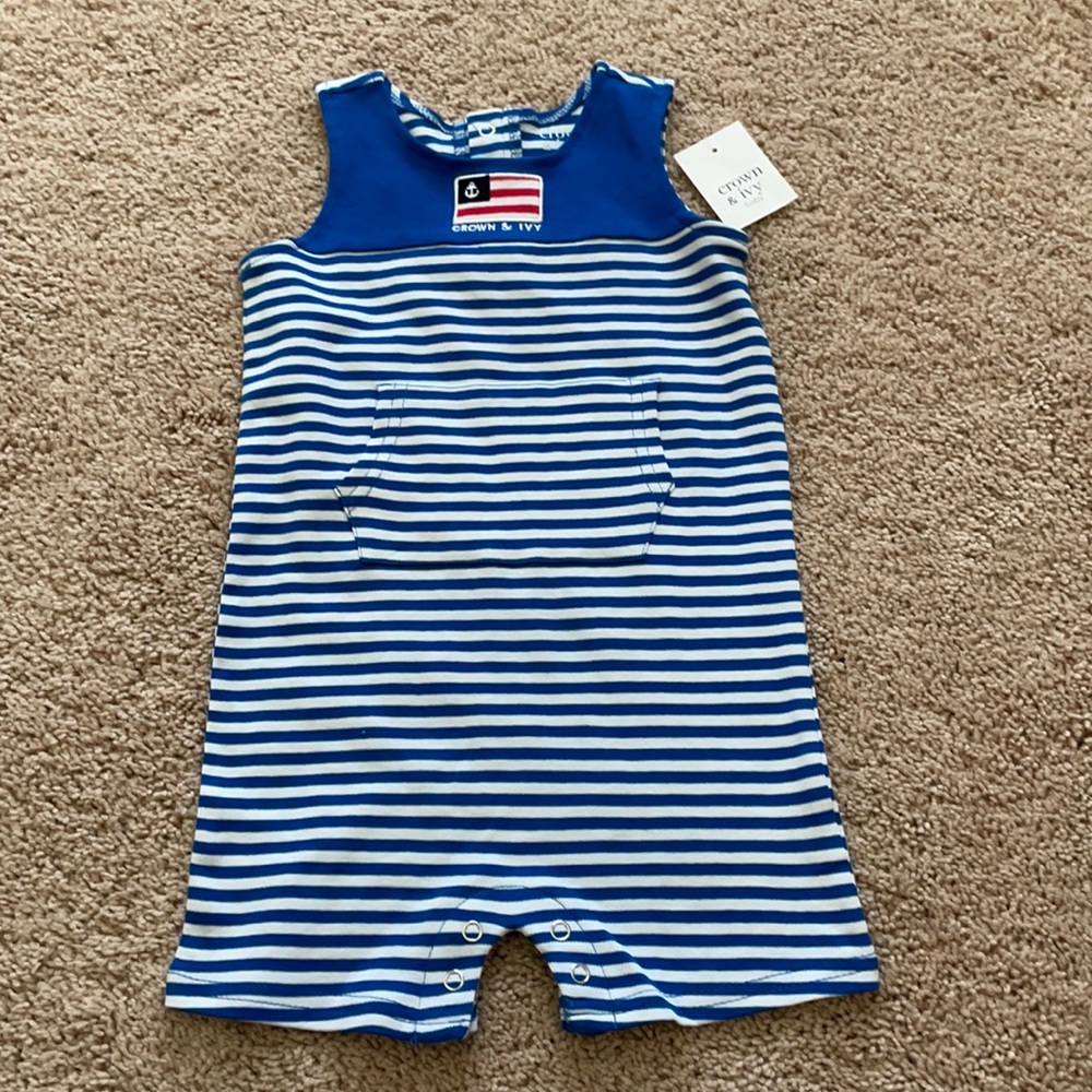 Crown and Ivy Baby Boy Romper New With Tags 18-24M